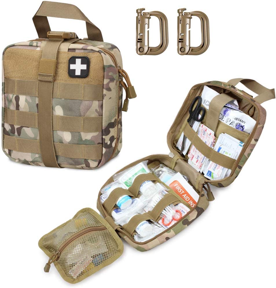 Camo Tactical First Aid Military Medical Pouch Include Patch Croce Rossa